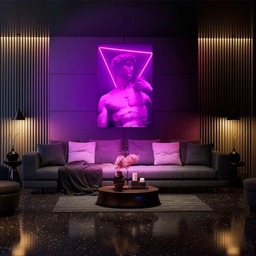 Quadro a led luminoso del David di Michelangelo led wall art