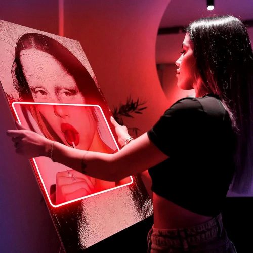 Quadro a led gioconda pop art