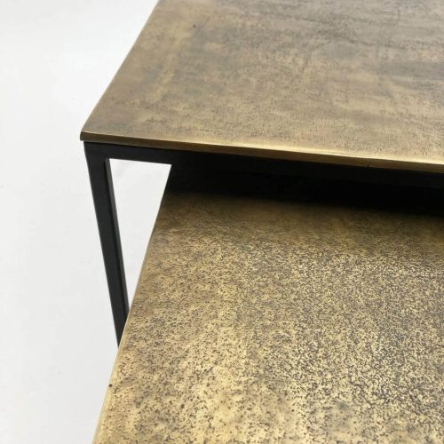 Set 2 tavolini sovrapponibili in stile brass antique