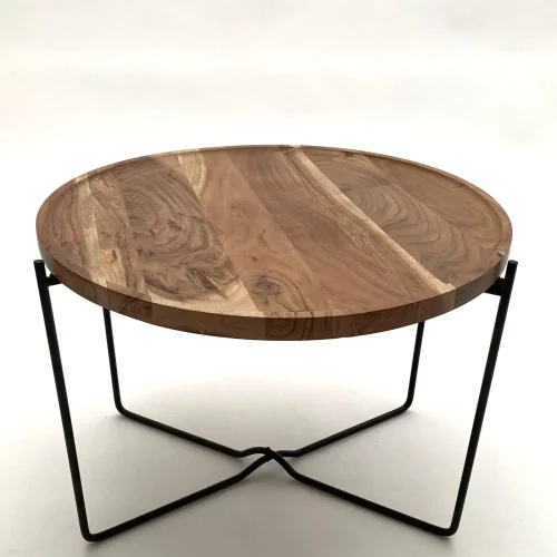 Tavolino rotondo in legno da salotto moderno